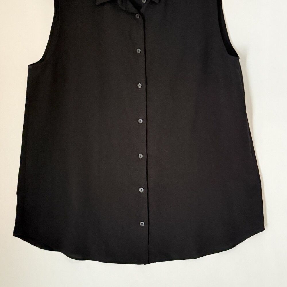 Uniqlo Women's Sleeveless Shirt Size L Black Up Collared Casual Summer - Picture 8 of 16
